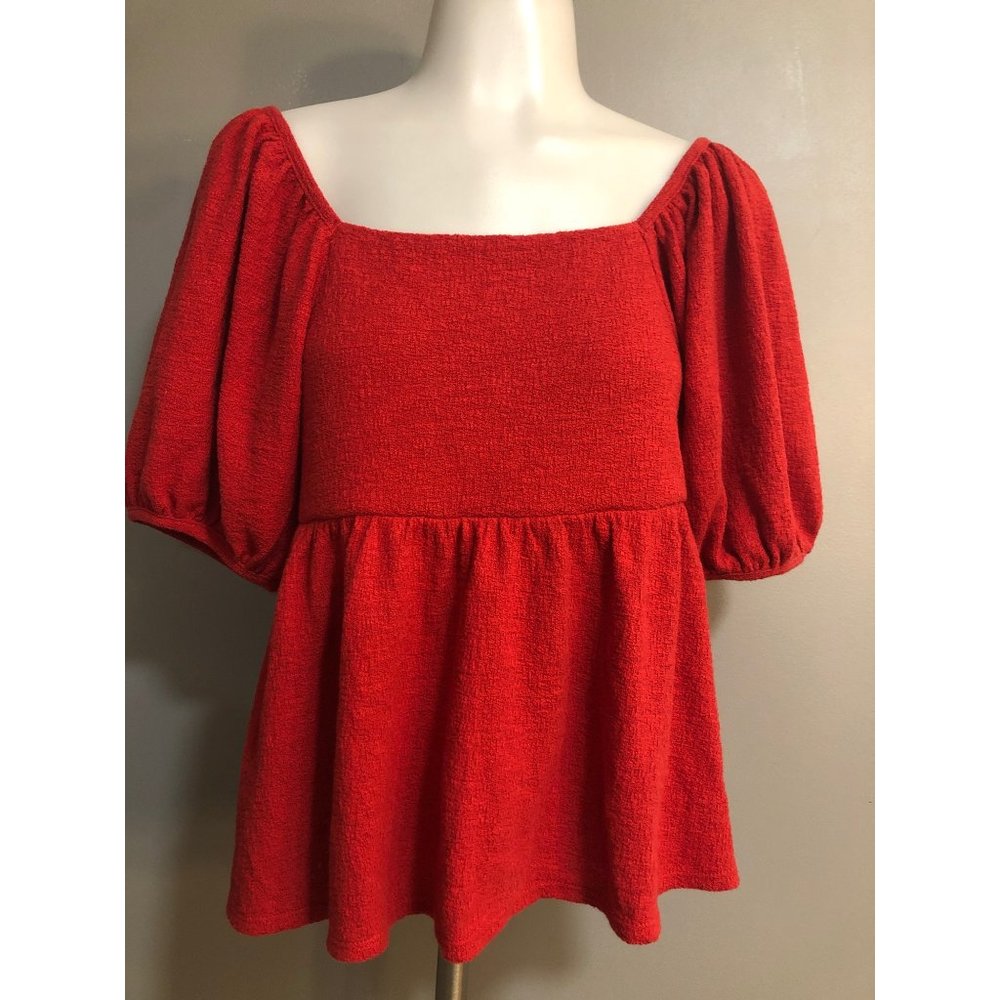 Madewell New with tag Bandana Red Dot Puff Top XS